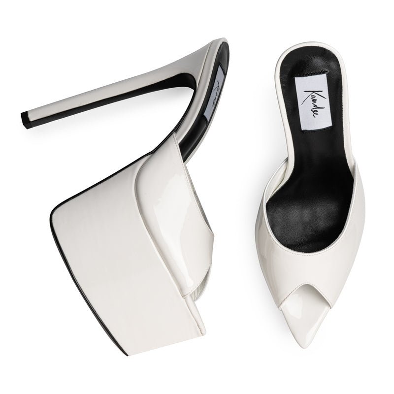 Blanc Patent Platform Mules ***As Seen On Sabrina Carpenter*** - Kandee