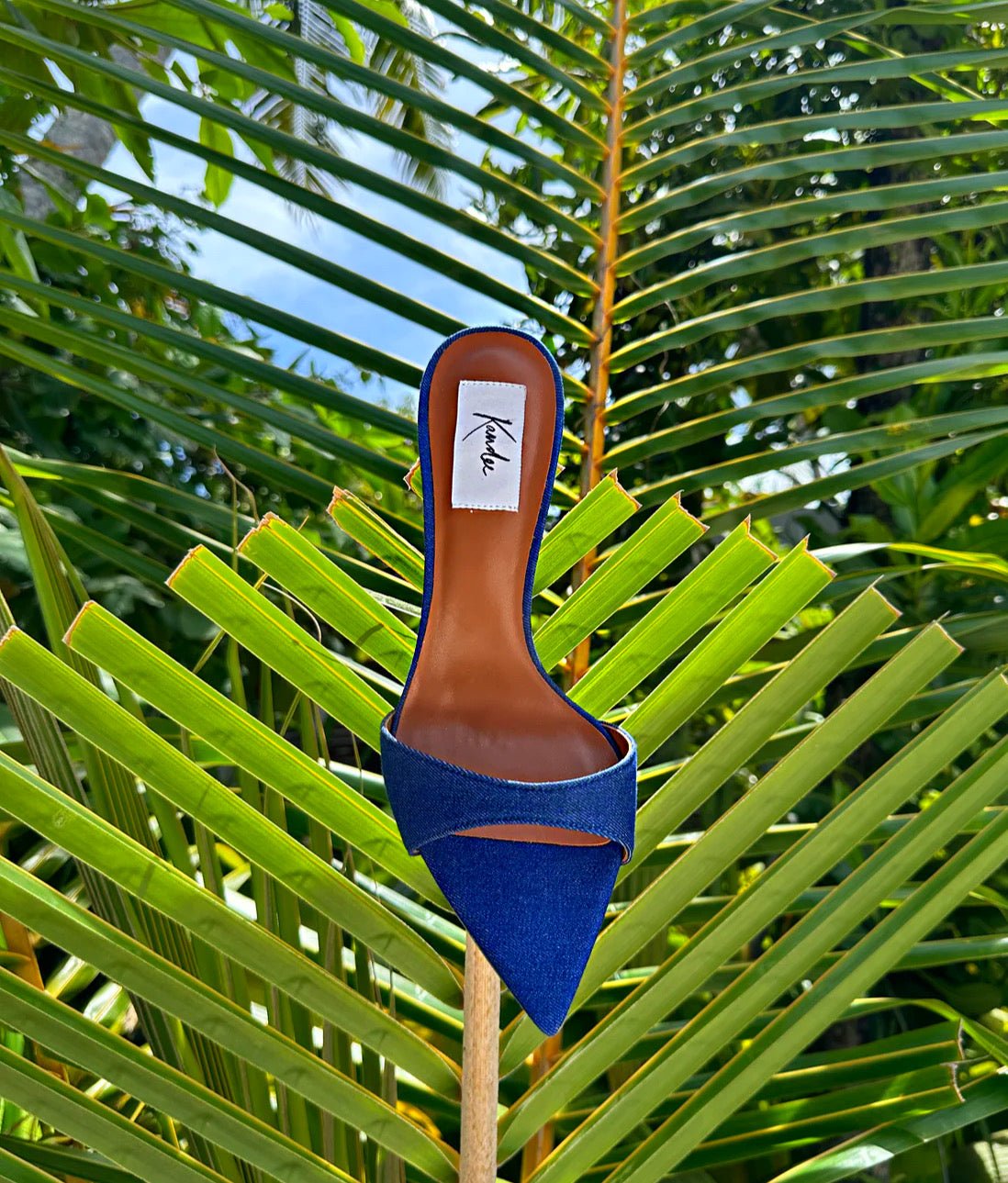 Blue Jean Knife Mules - Kandee
