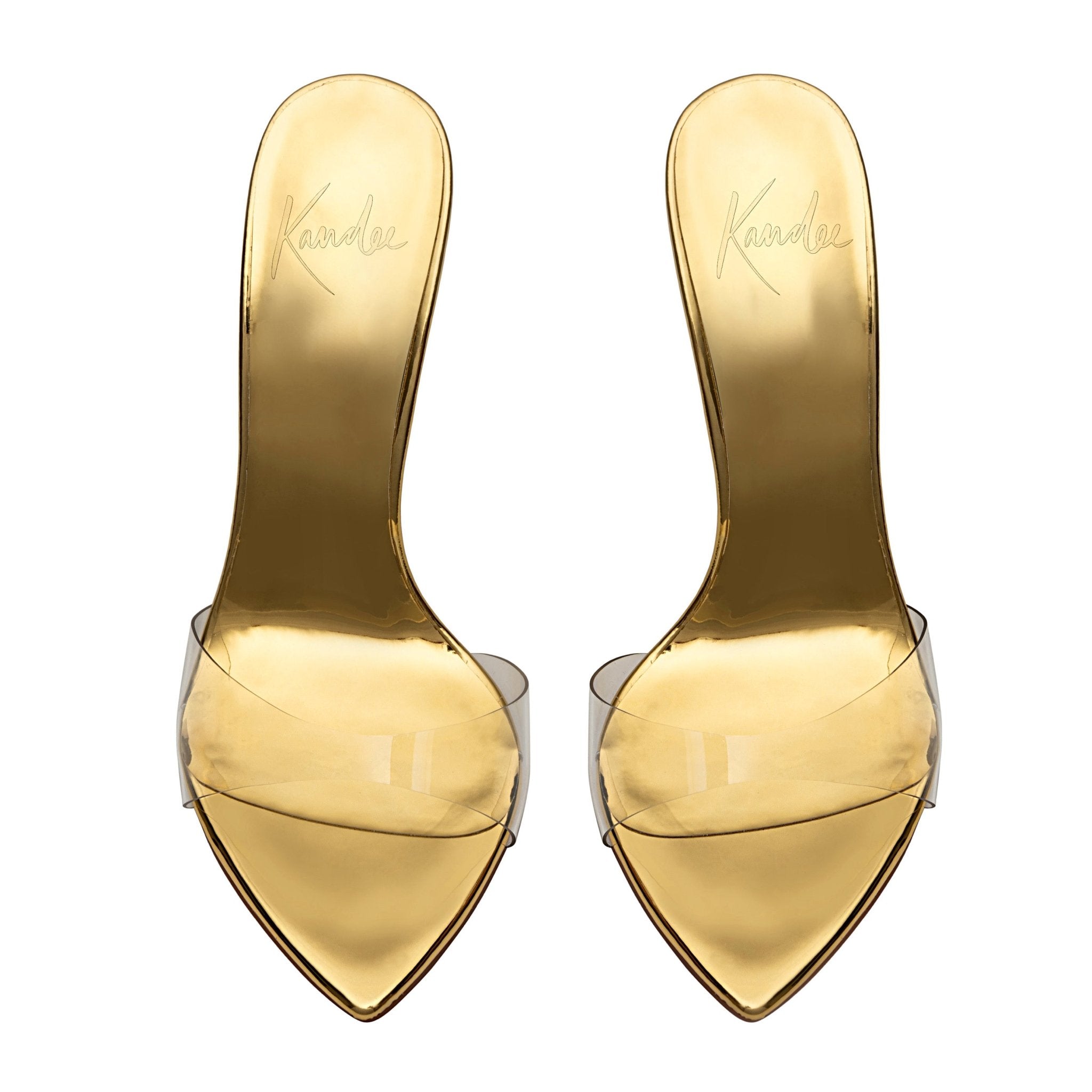 Soft Gold Patent Mirror Mules *Vegan - Kandee