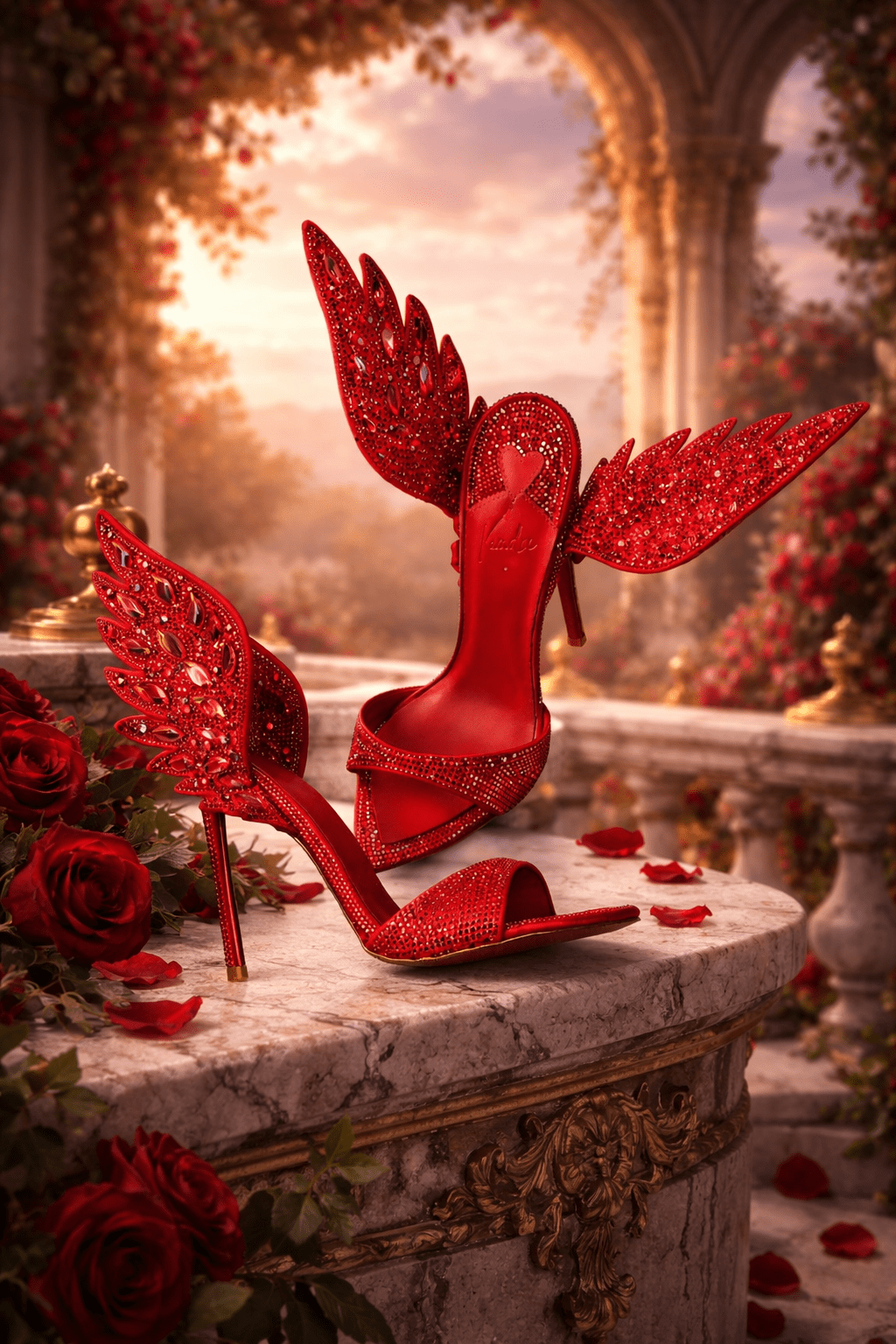 Angel Red Wing Crystal Mules *LIMITED EDITION - Kandee