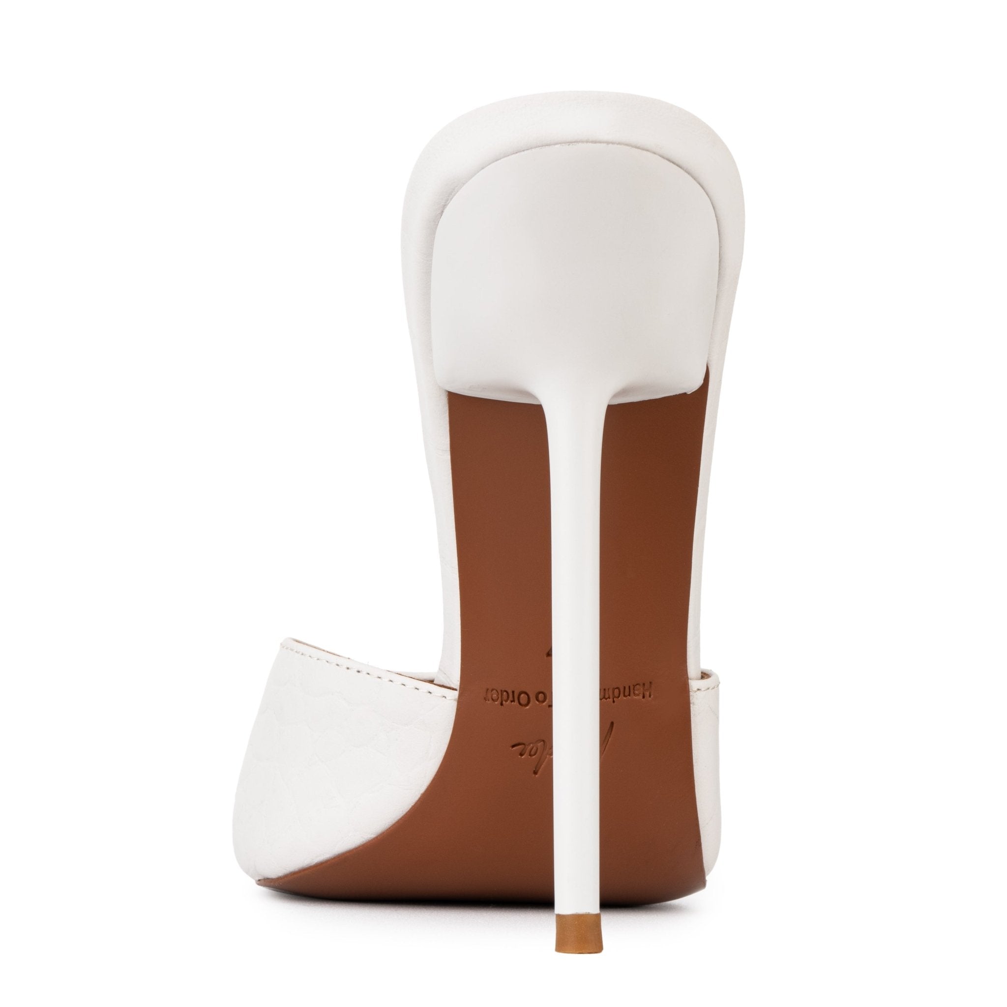 Bianco Croco Mules - Kandee