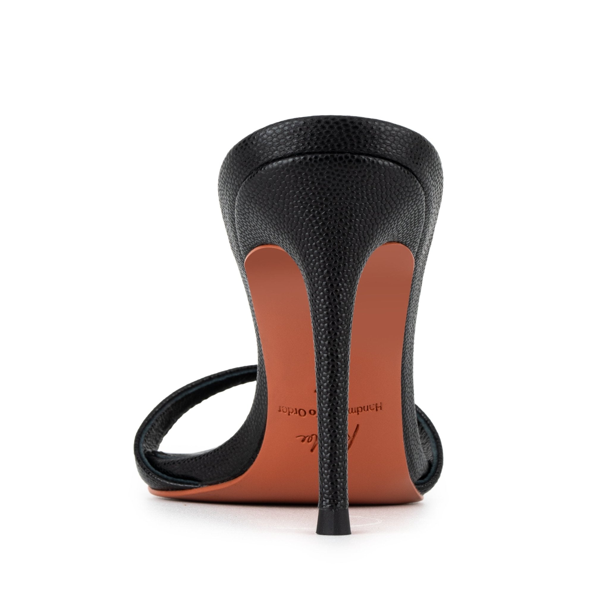 Black Caviar Leather Mules 90mm - Kandee