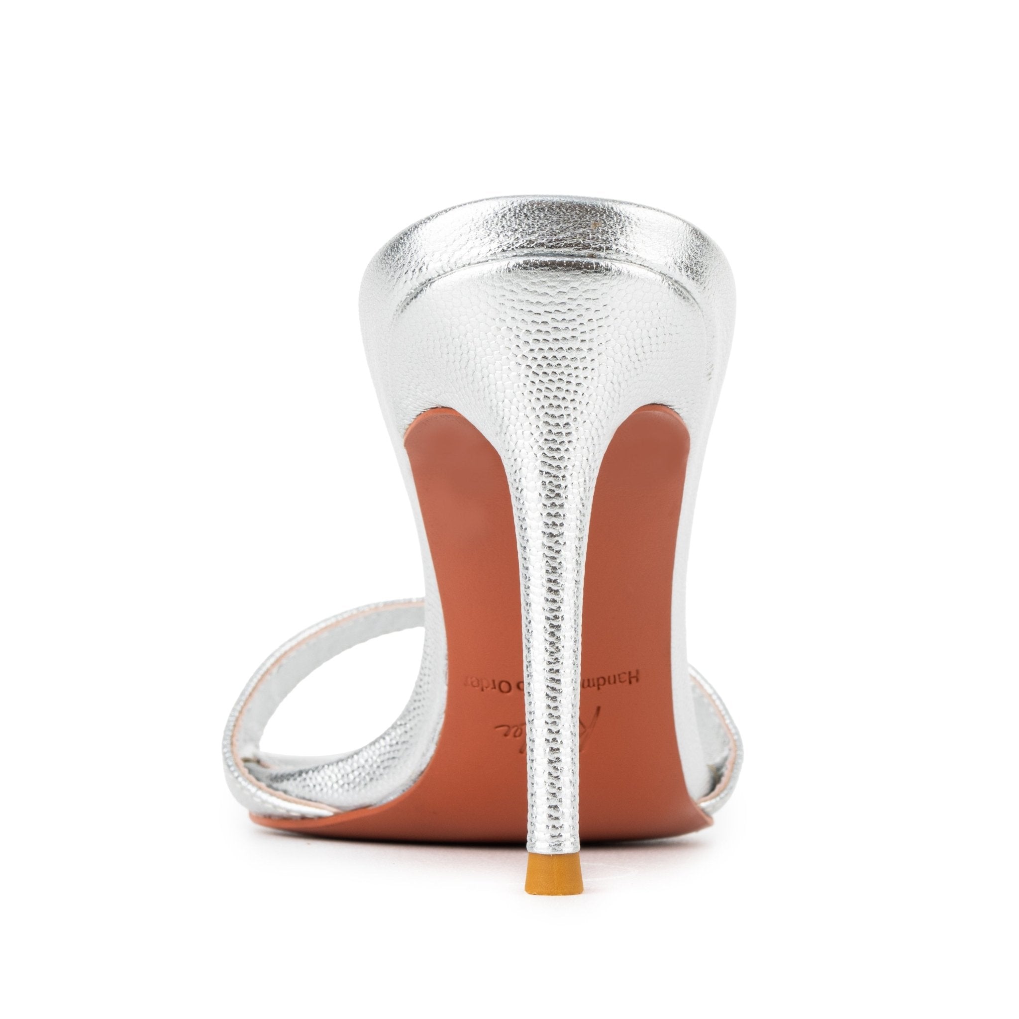 Silver Caviar Leather Mules 90mm - Kandee