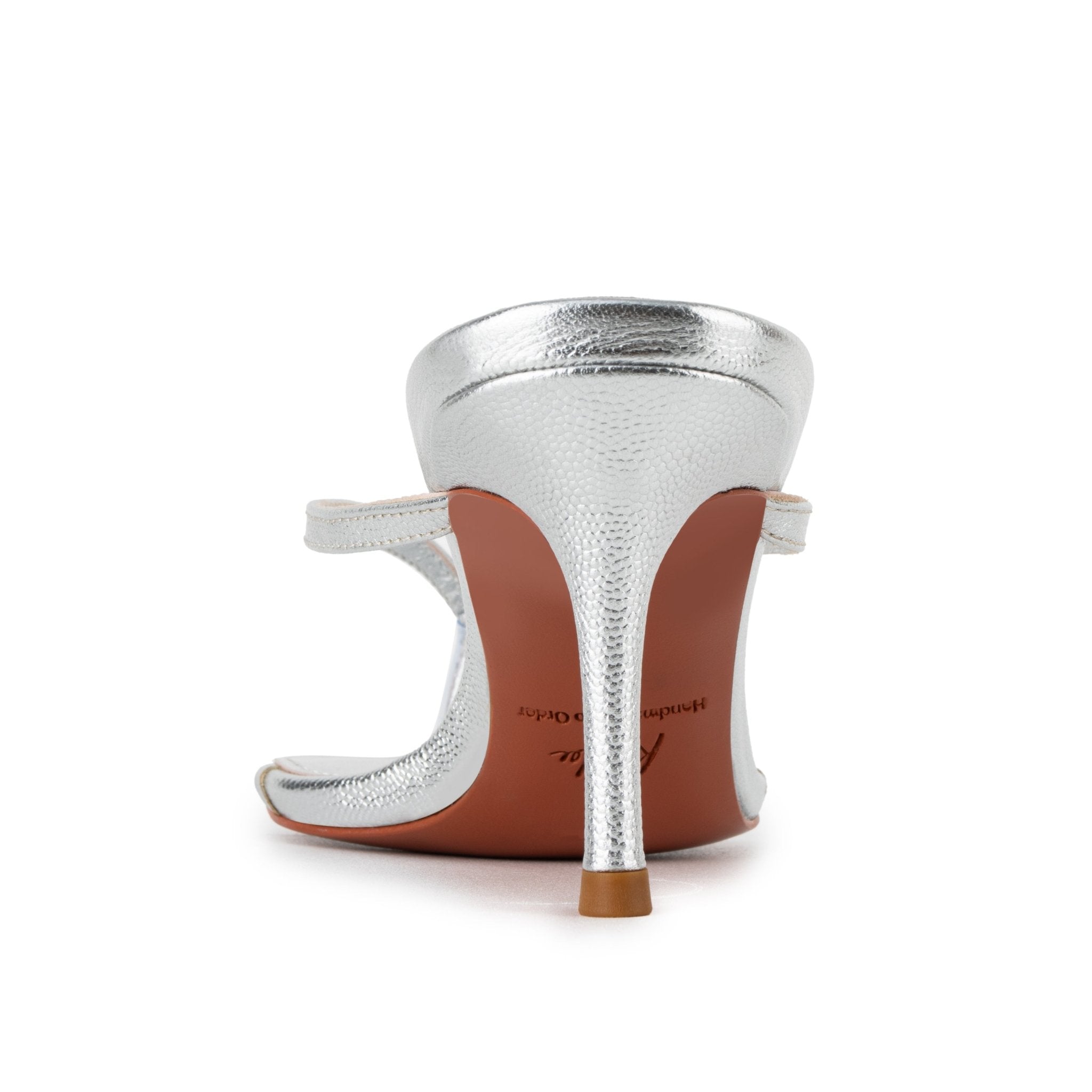 Silver Caviar Leather Thong Sandals 70mm - Kandee