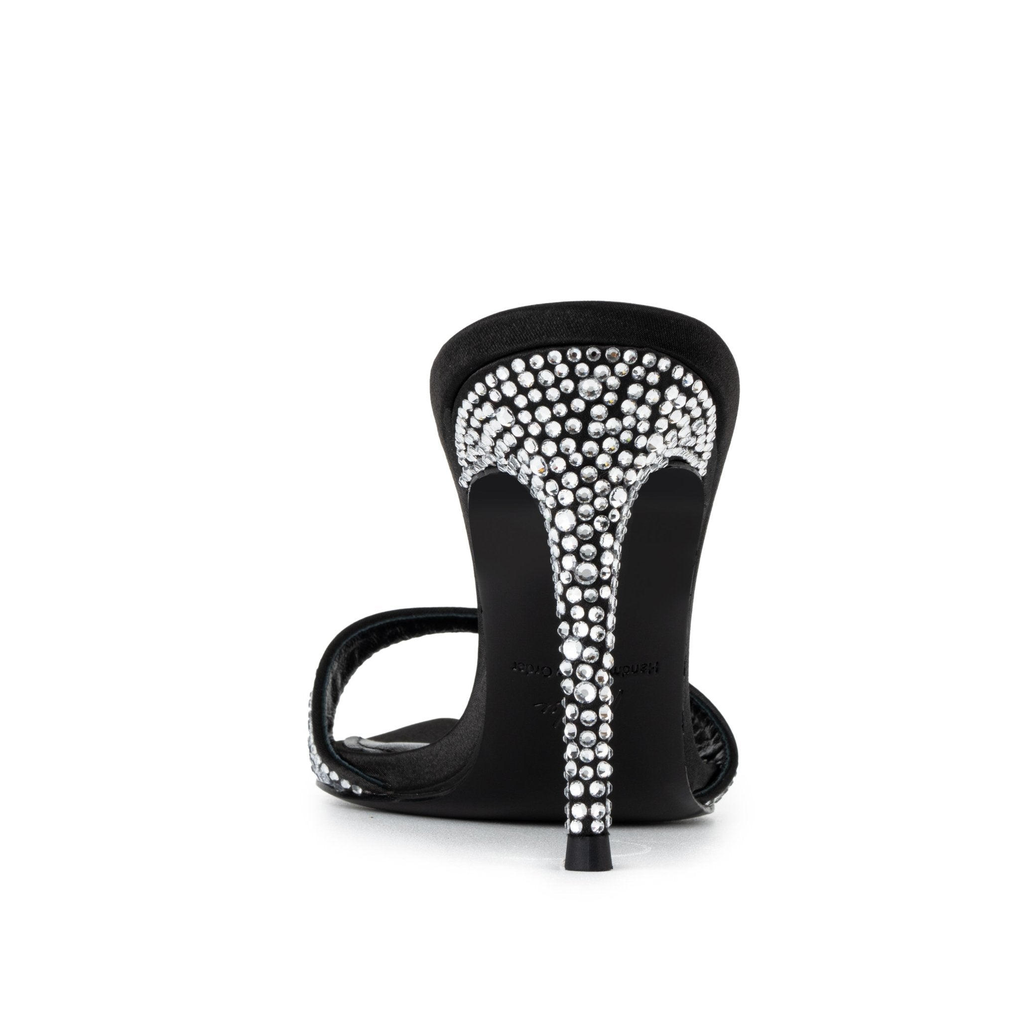 Caviar Crystal Leather Mules 90mm - Kandee