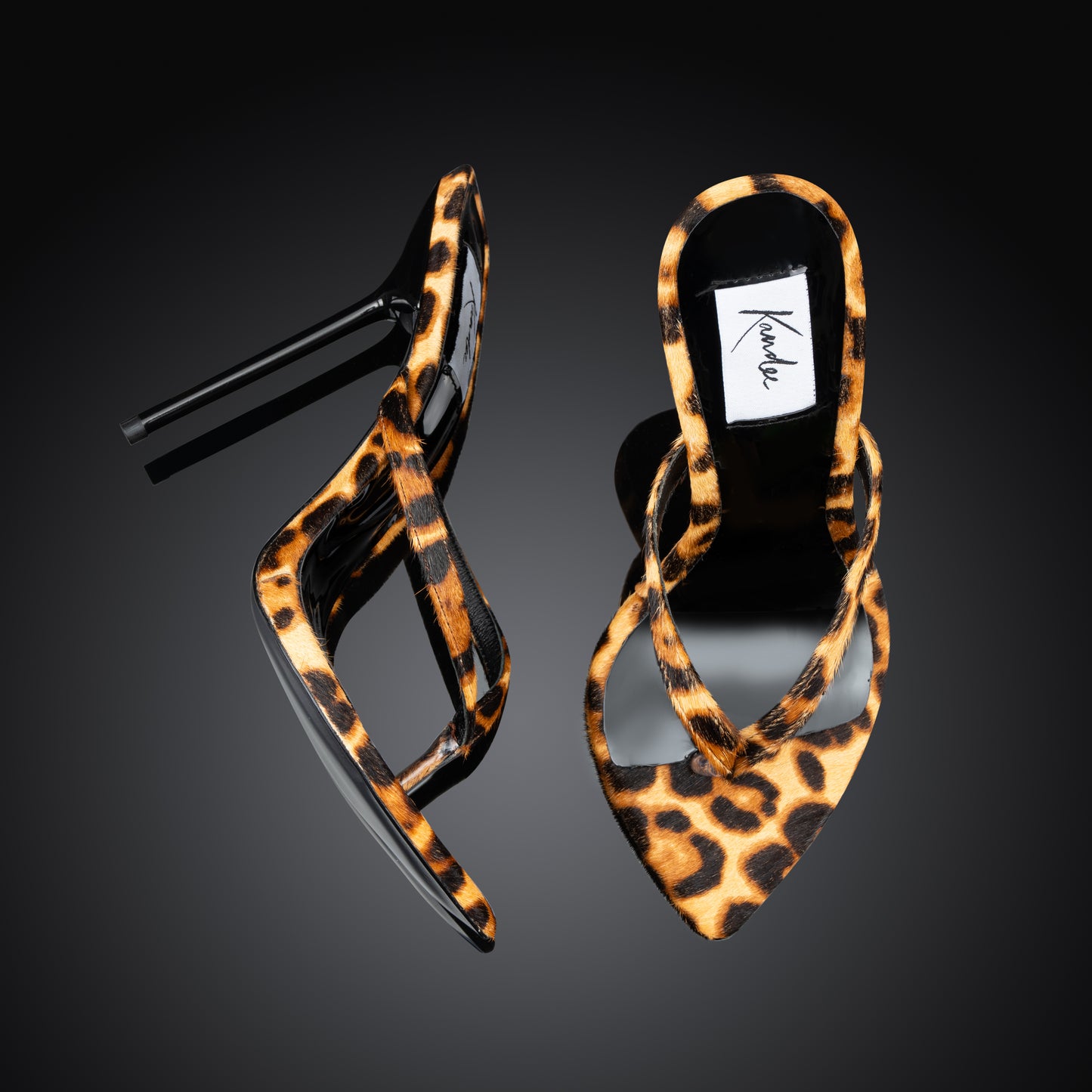 LEOPARD PRINT CALF HAIR THONG SANDALS