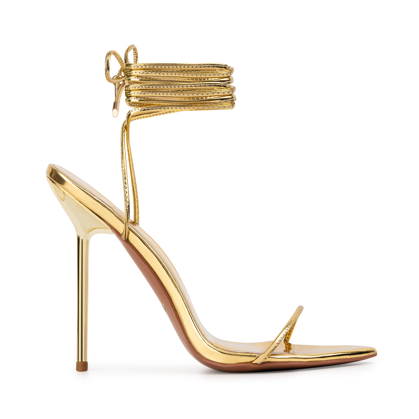 GOLD PATENT MIRROR SANDALS *Vegan