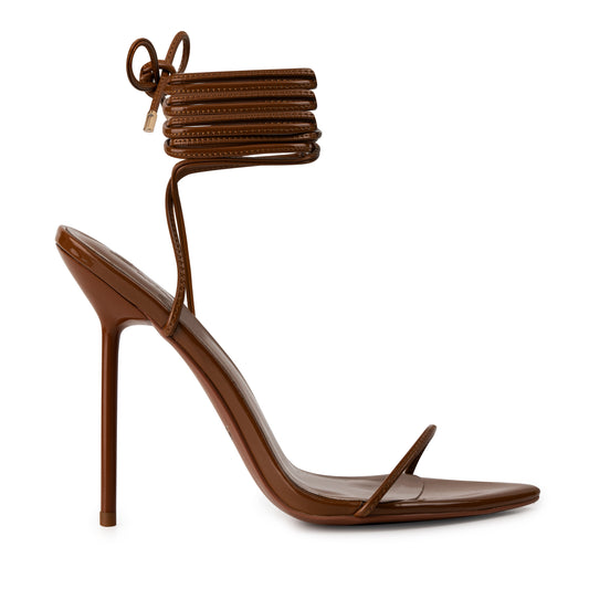 ESPRESSO PATENT MIRROR SANDALS *Vegan