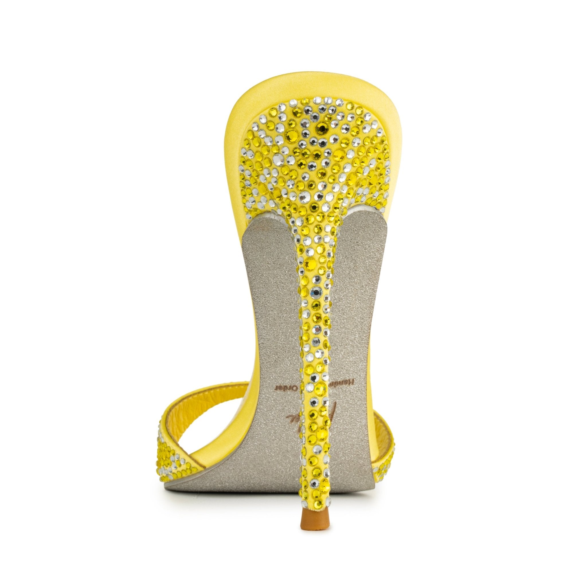 Lemon Ice Crystal Silk Mules - Kandee