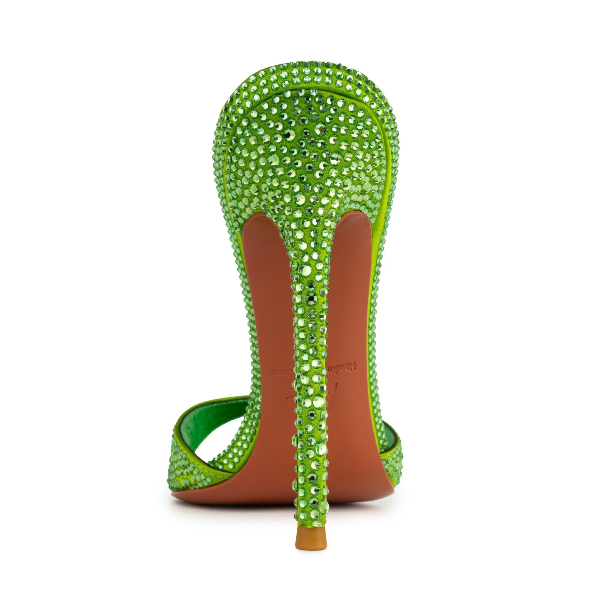 Lime Crystal Silk Mules - Kandee