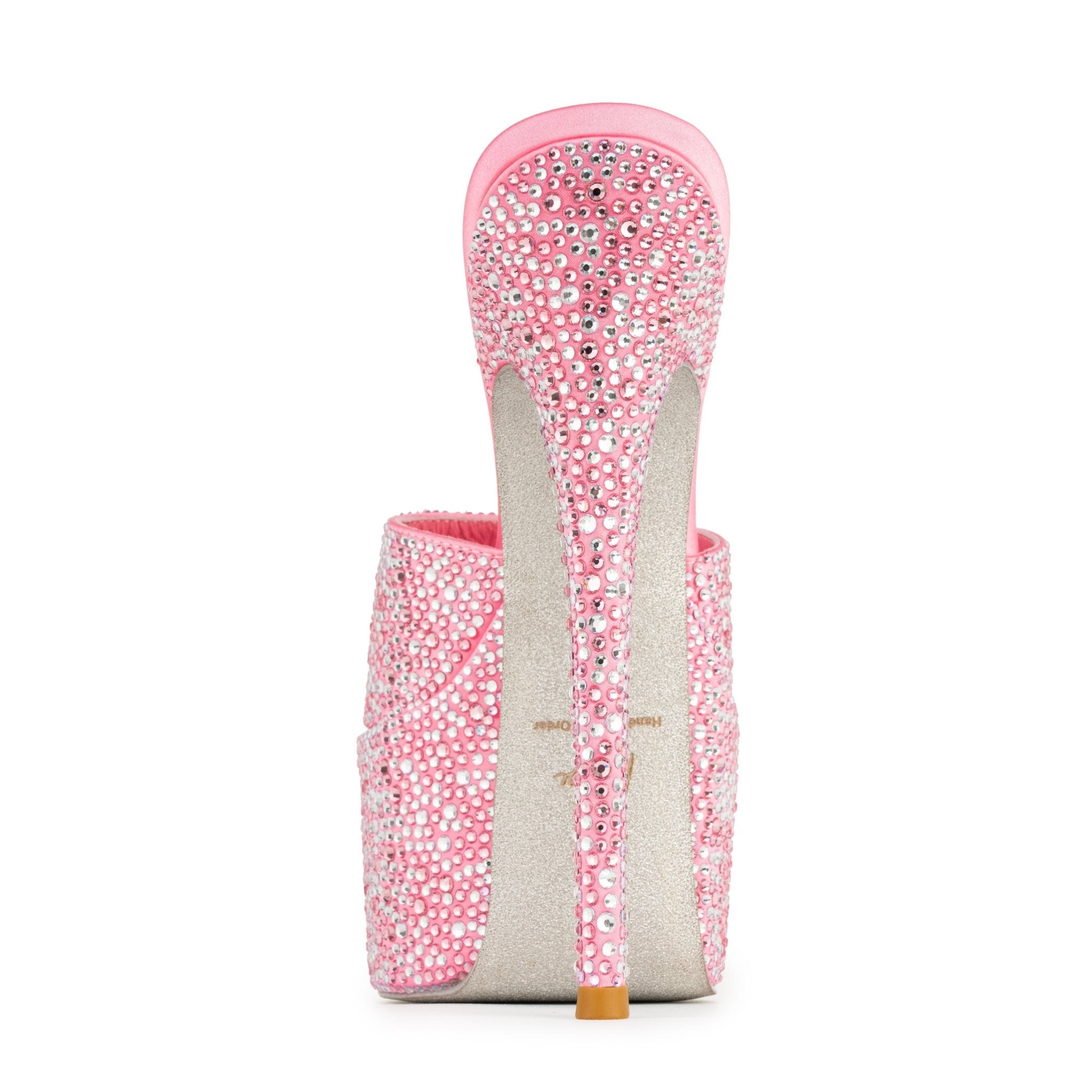 Candy Floss Crystal Silk Platform Mules - Kandee