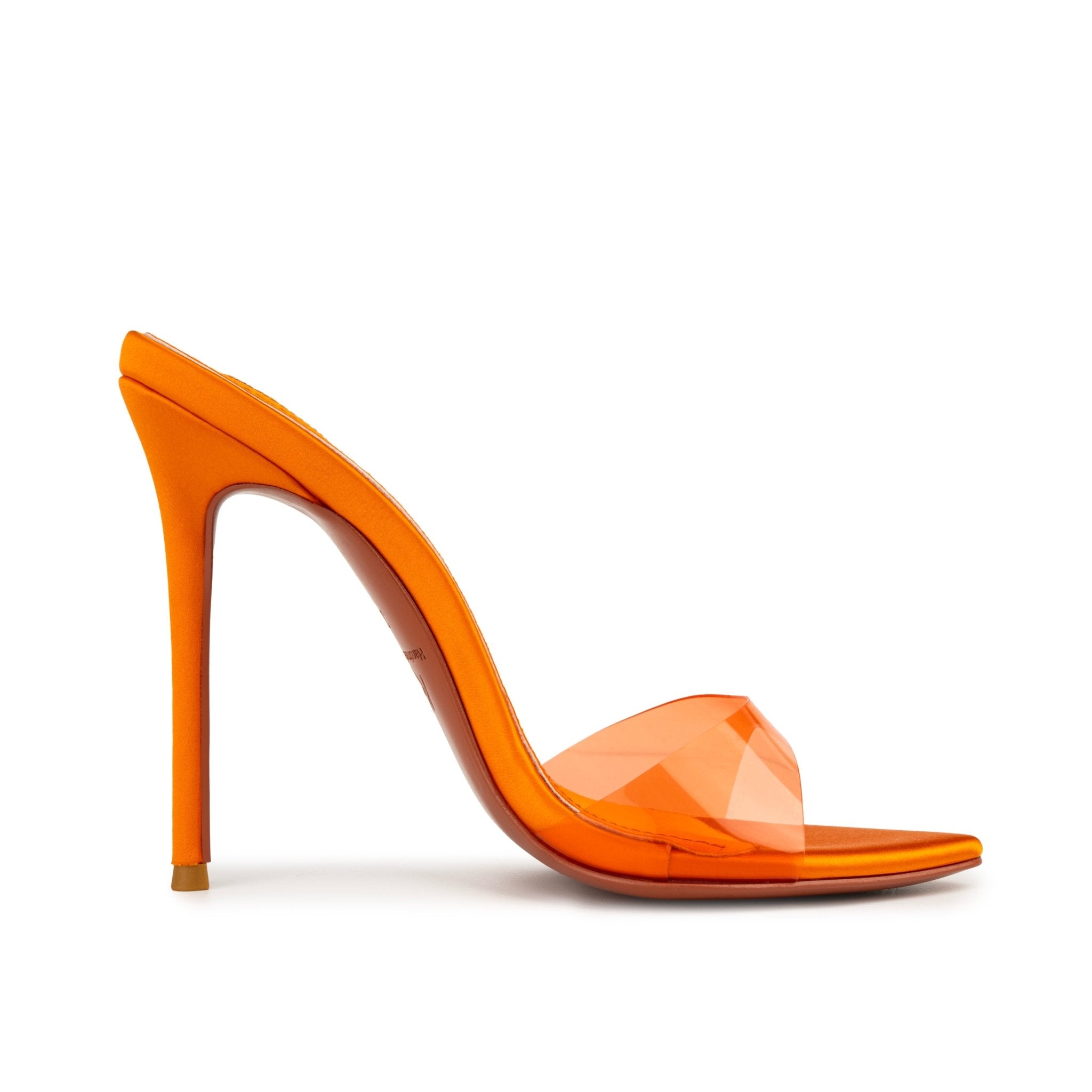 Orange Semi transparent PVC Mules - Kandee