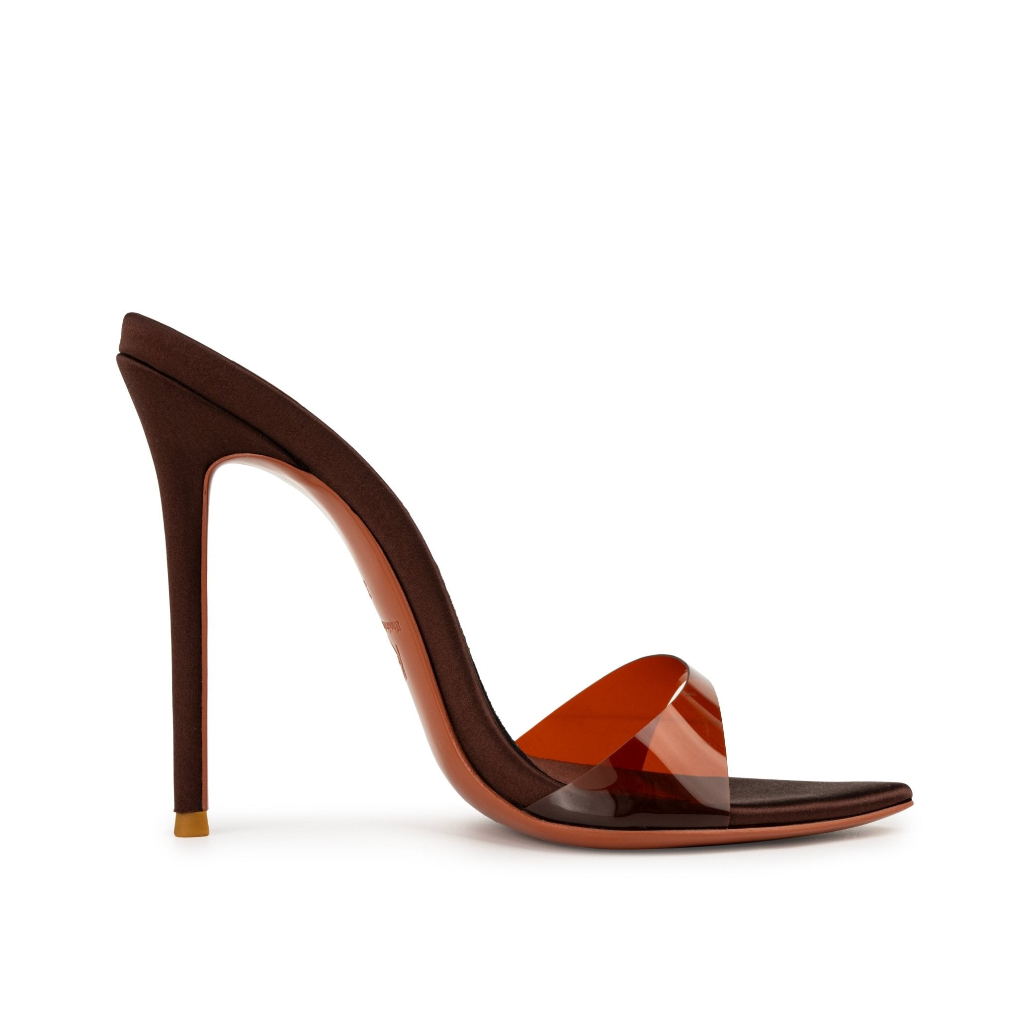 Dark Chocolate Semi transparent PVC Mules - Kandee