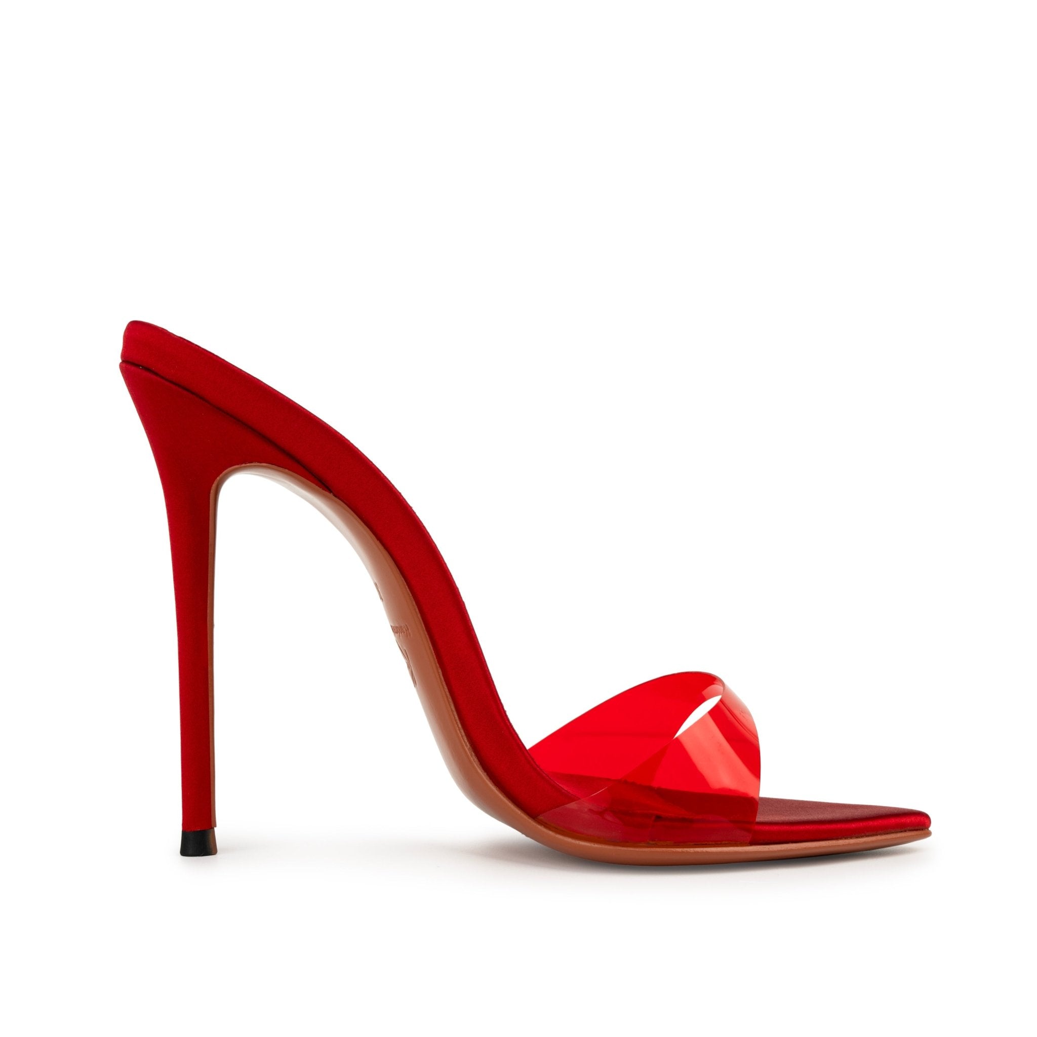 Red Semi transparent PVC Mules - Kandee