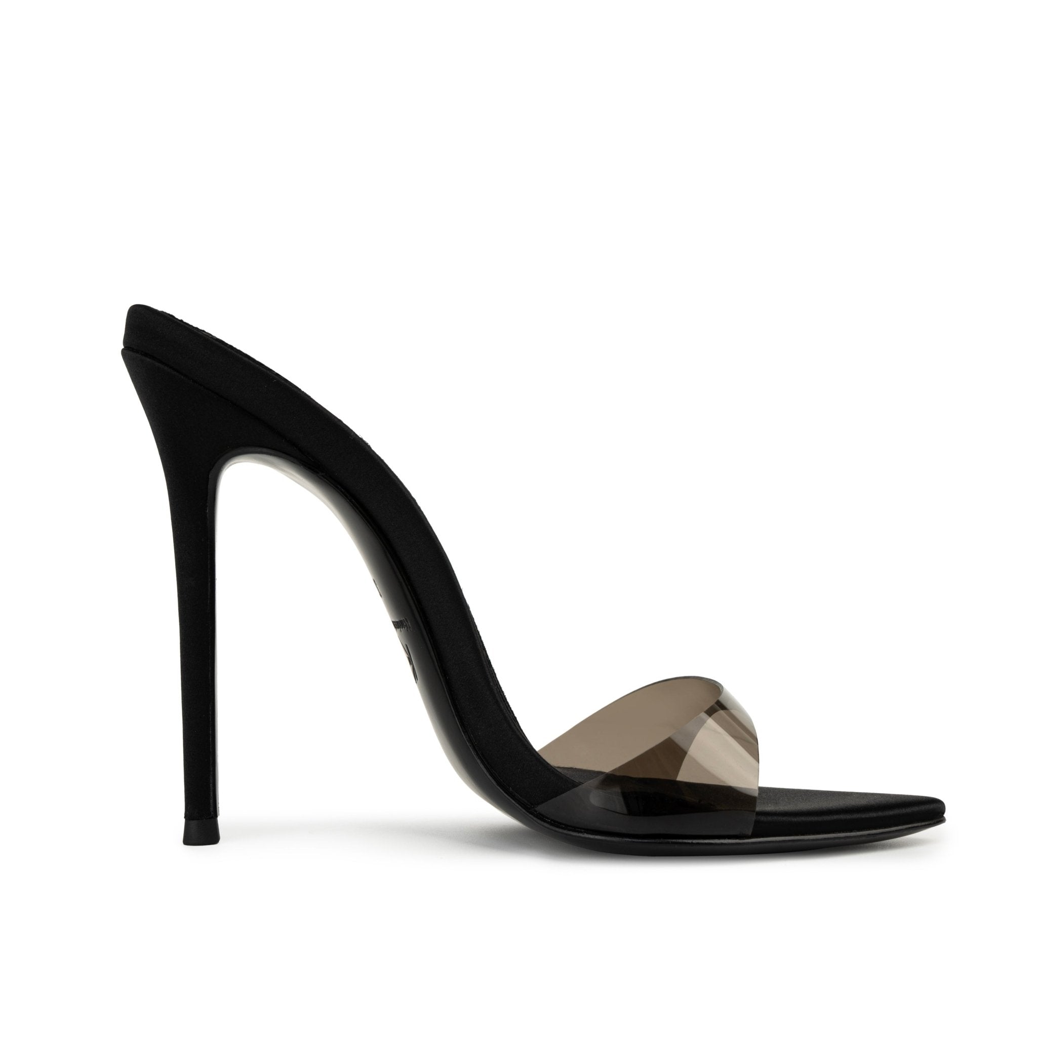 Midnight Silk Semi transparent PVC Mules - Kandee