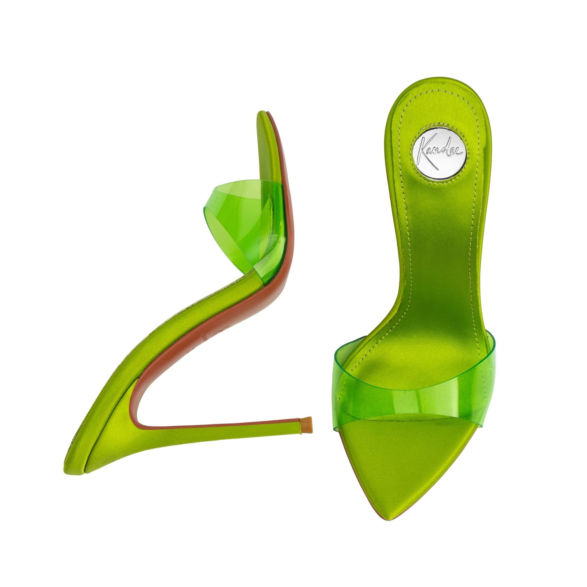 Lime Semi transparent PVC Mules - Kandee