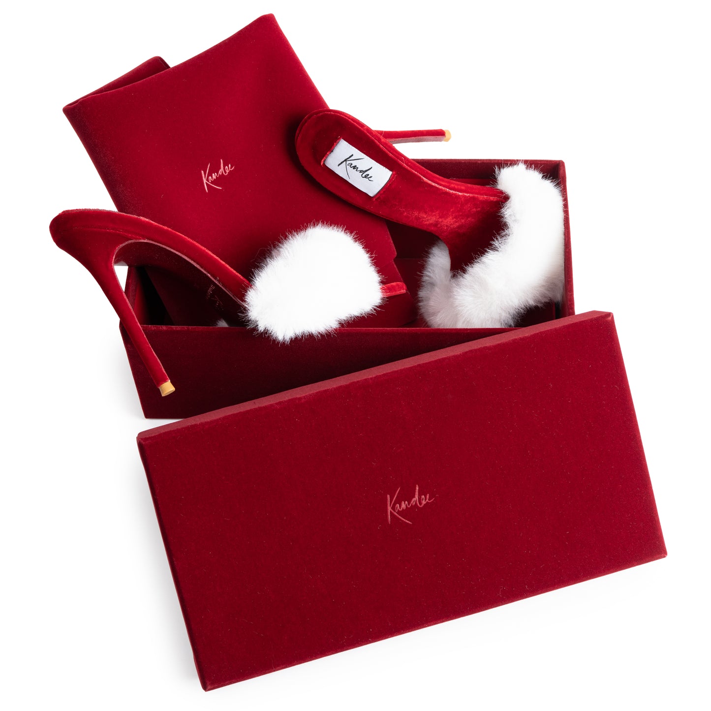 FESTIVE VELVET MINK MULES AS SEEN ON JENNIE KIM