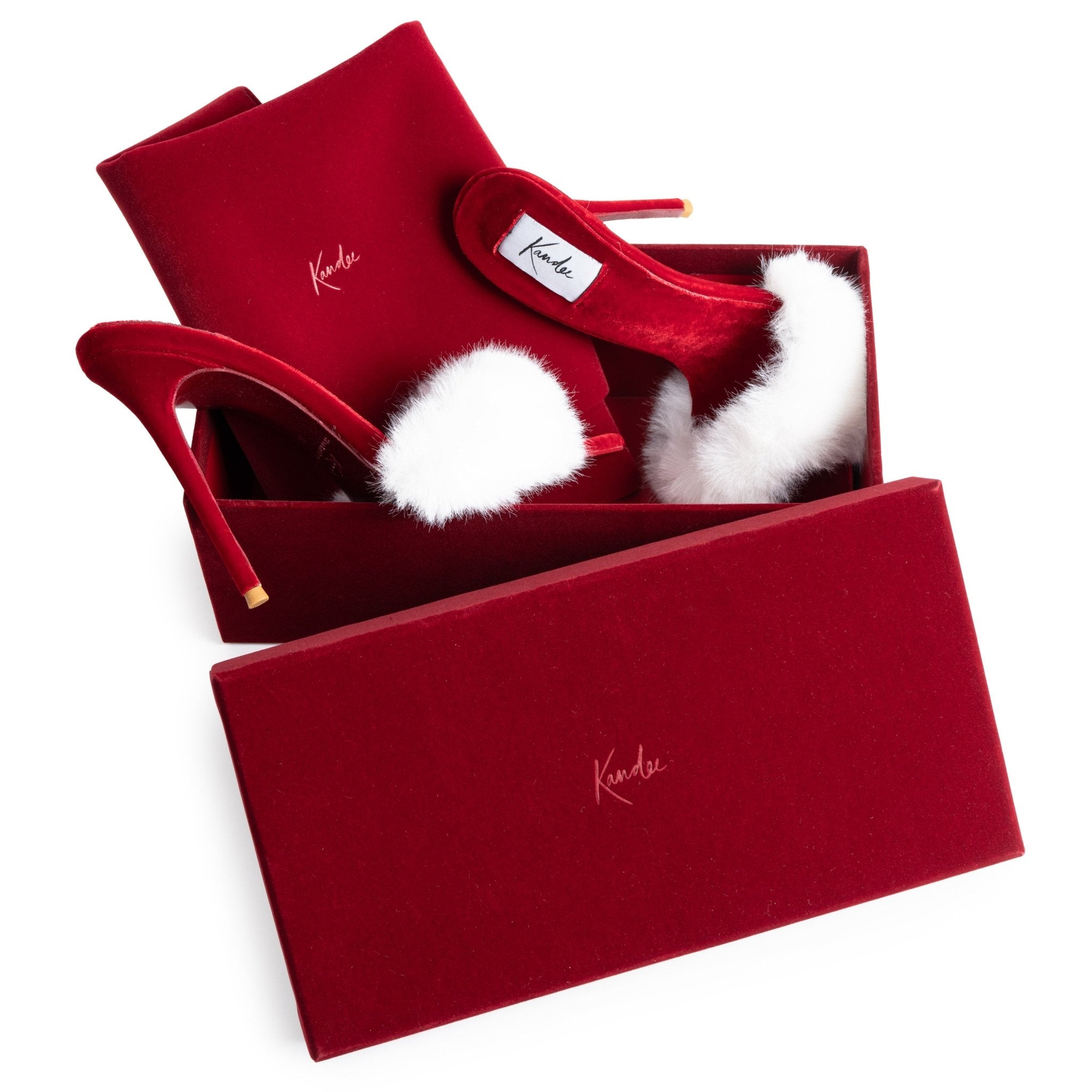 FESTIVE VELVET MINK MULES AS SEEN ON JENNIE KIM - Kandee