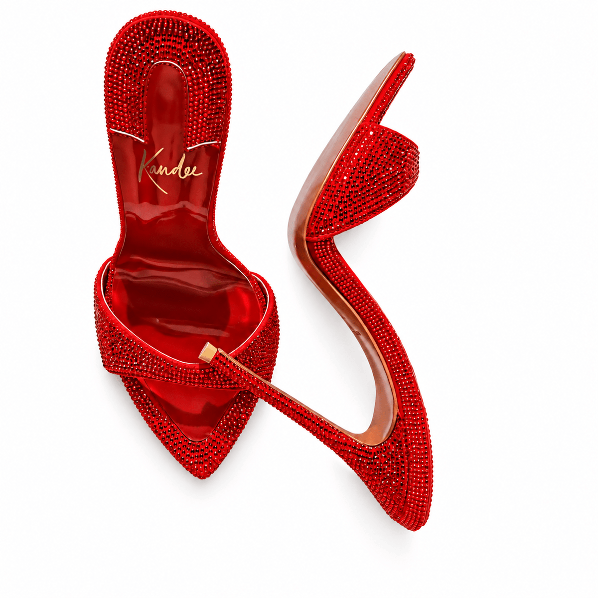 Amour Rubis Crystal Mules - Kandee