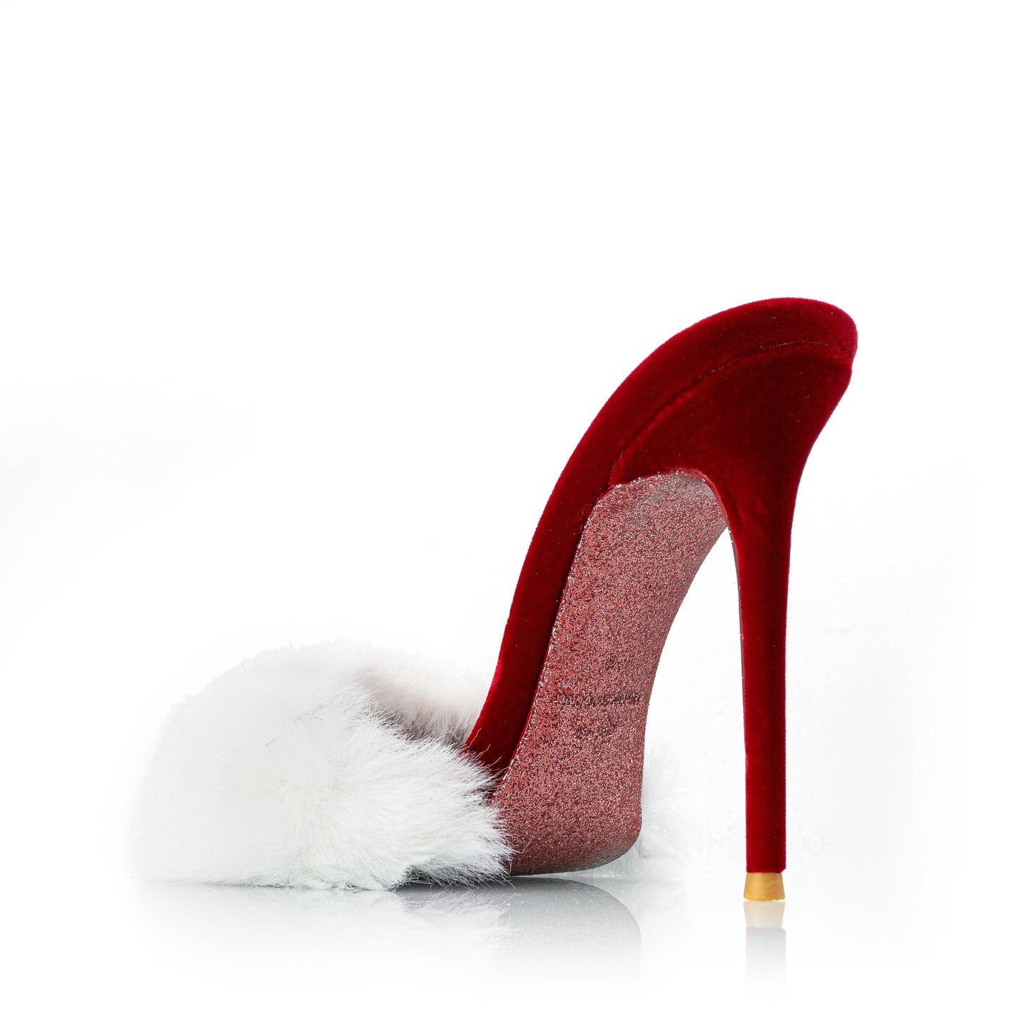 FESTIVE VELVET MINK MULES AS SEEN ON JENNIE KIM