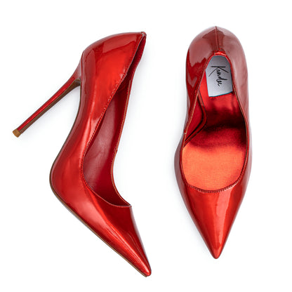 RED RUBY MIRROR PUMPS