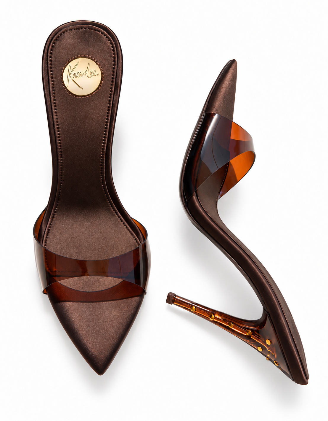 Brown Sugar Translucent with crystal Plexiglas Heel