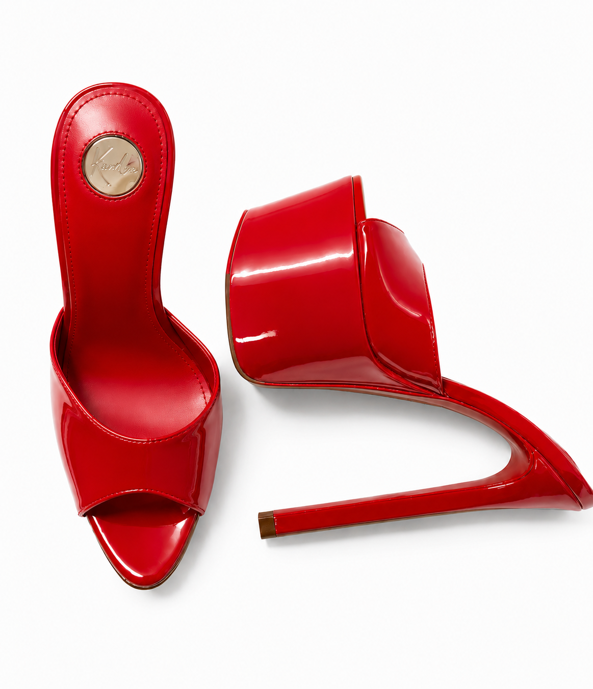 Red apple Gloss 180mm heel Mules
