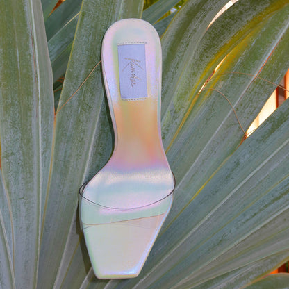 UNICORN LEATHER TRANSPARENT PVC MULES