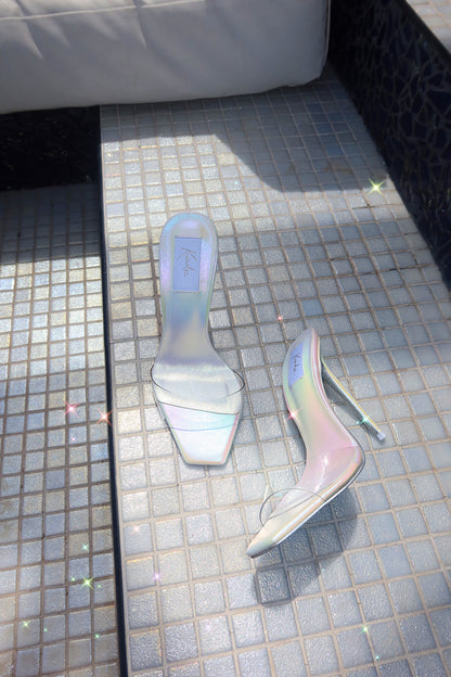 UNICORN LEATHER TRANSPARENT PVC MULES