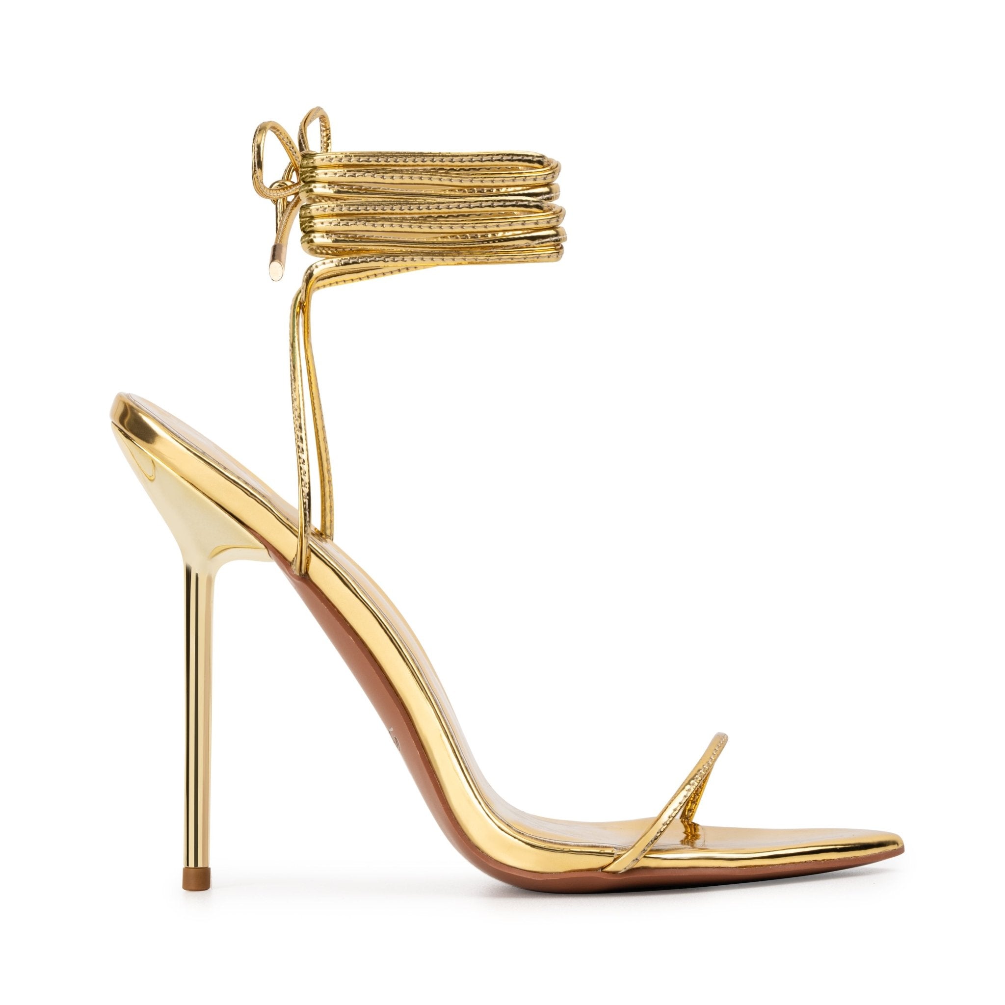 Gold Patent Mirror Sandals *Vegan - Kandee