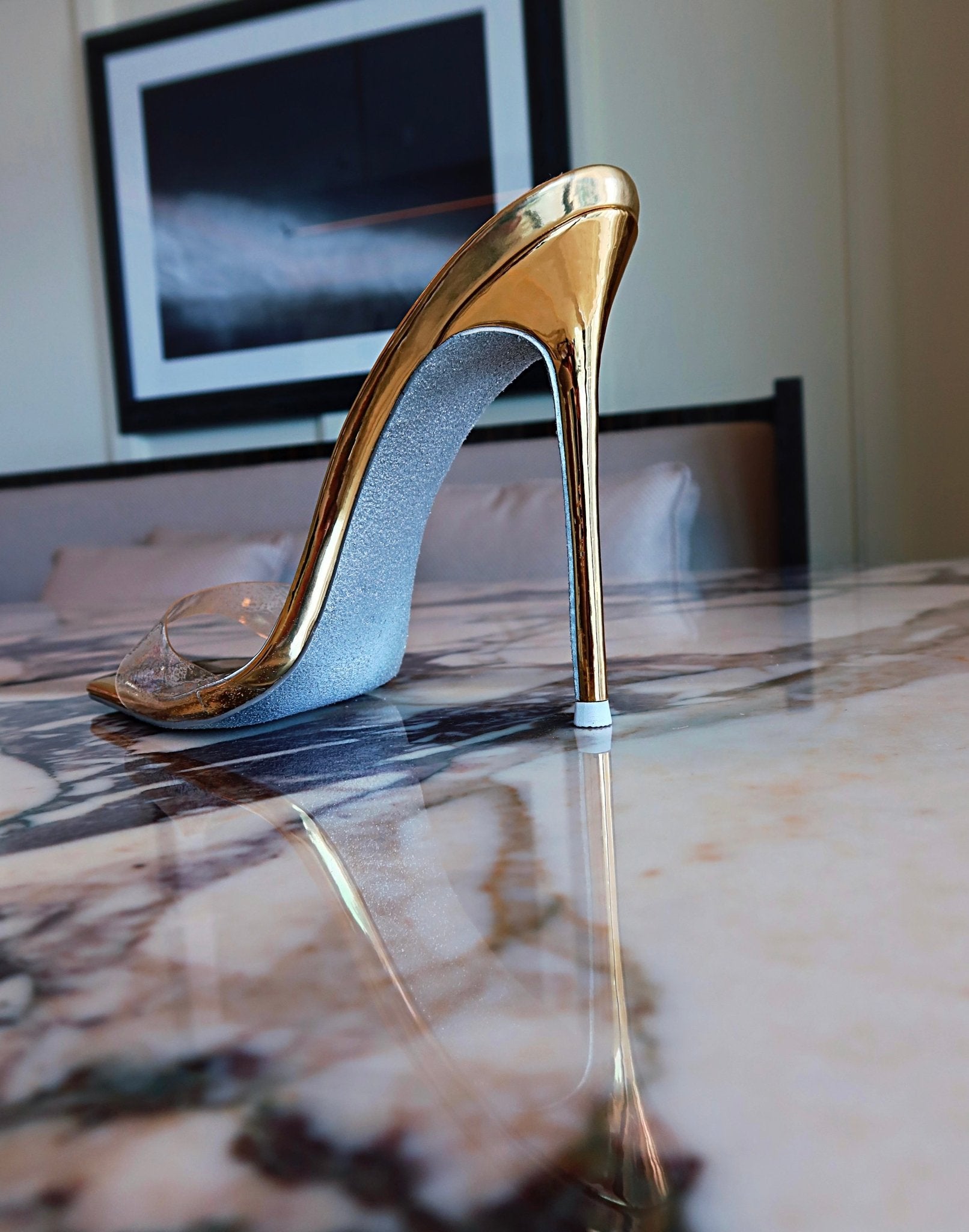 Golden Hour Glitter Transparent PVC Mules - Kandee