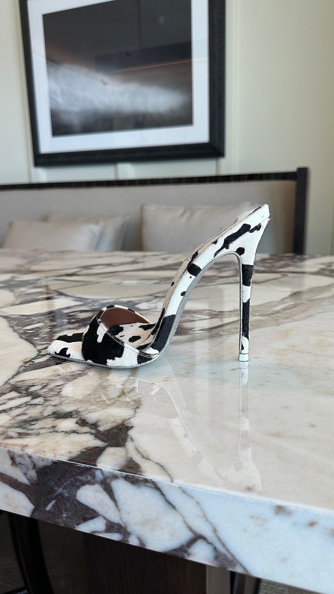 Got Milk Calf Fur Mules - Kandee