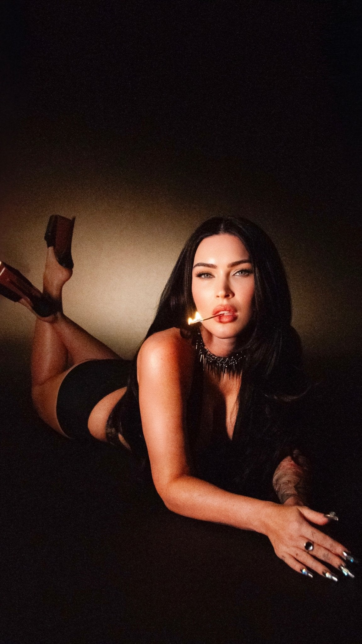 Black Caviar Leather Platform Mules *As seen on Megan Fox - Kandee