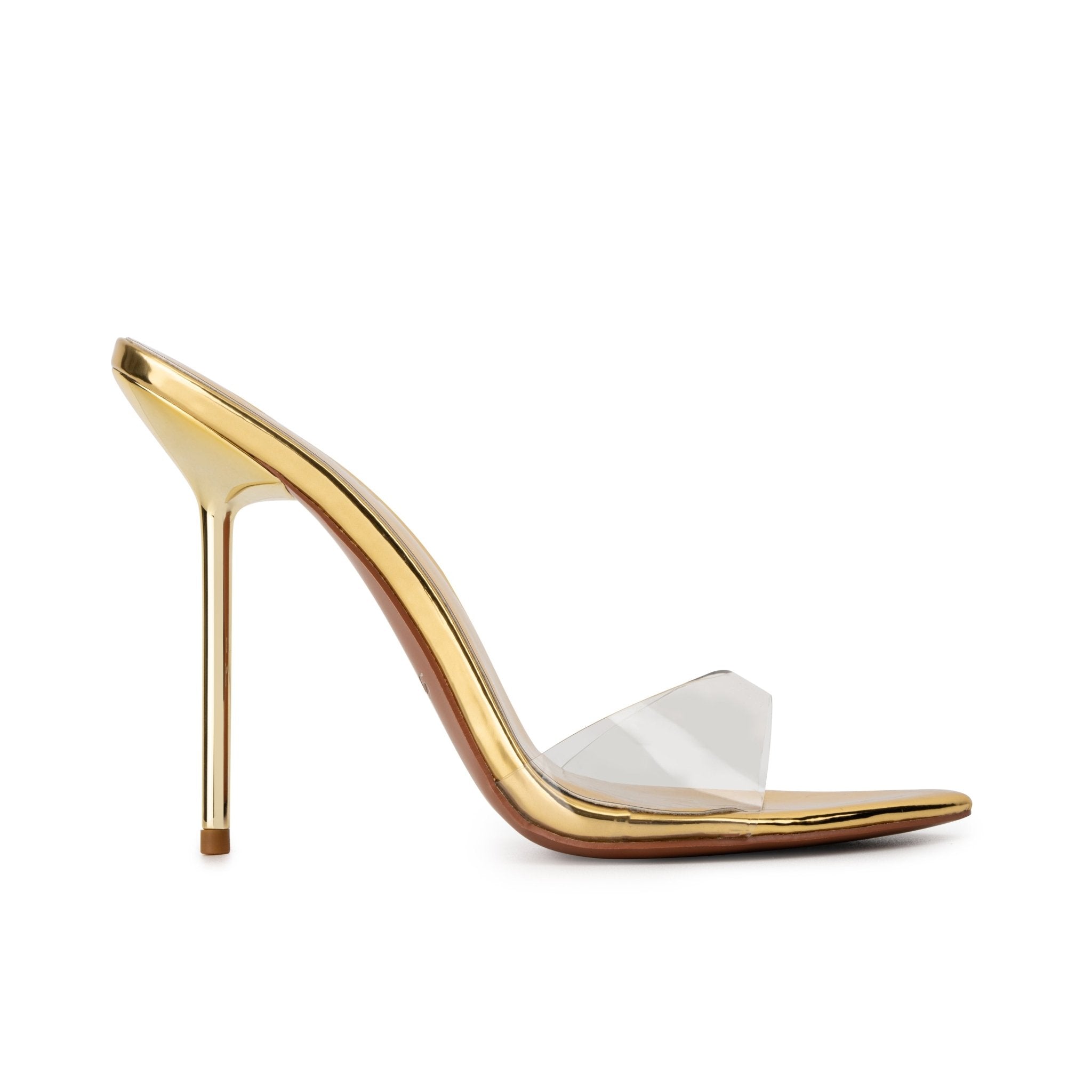 Soft Gold Patent Mirror Mules *Vegan - Kandee