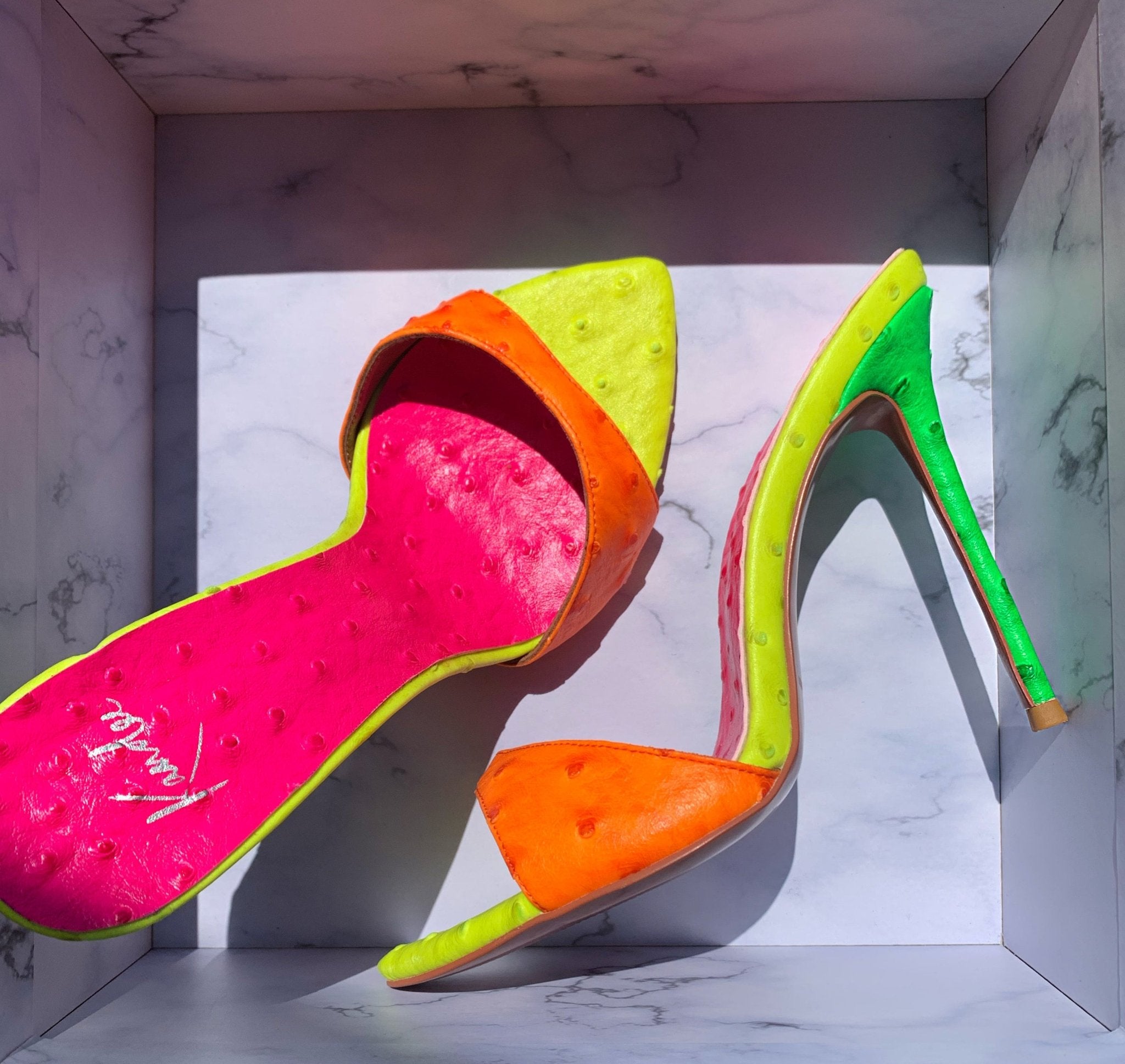 Tropical Ostrich Mules - Kandee