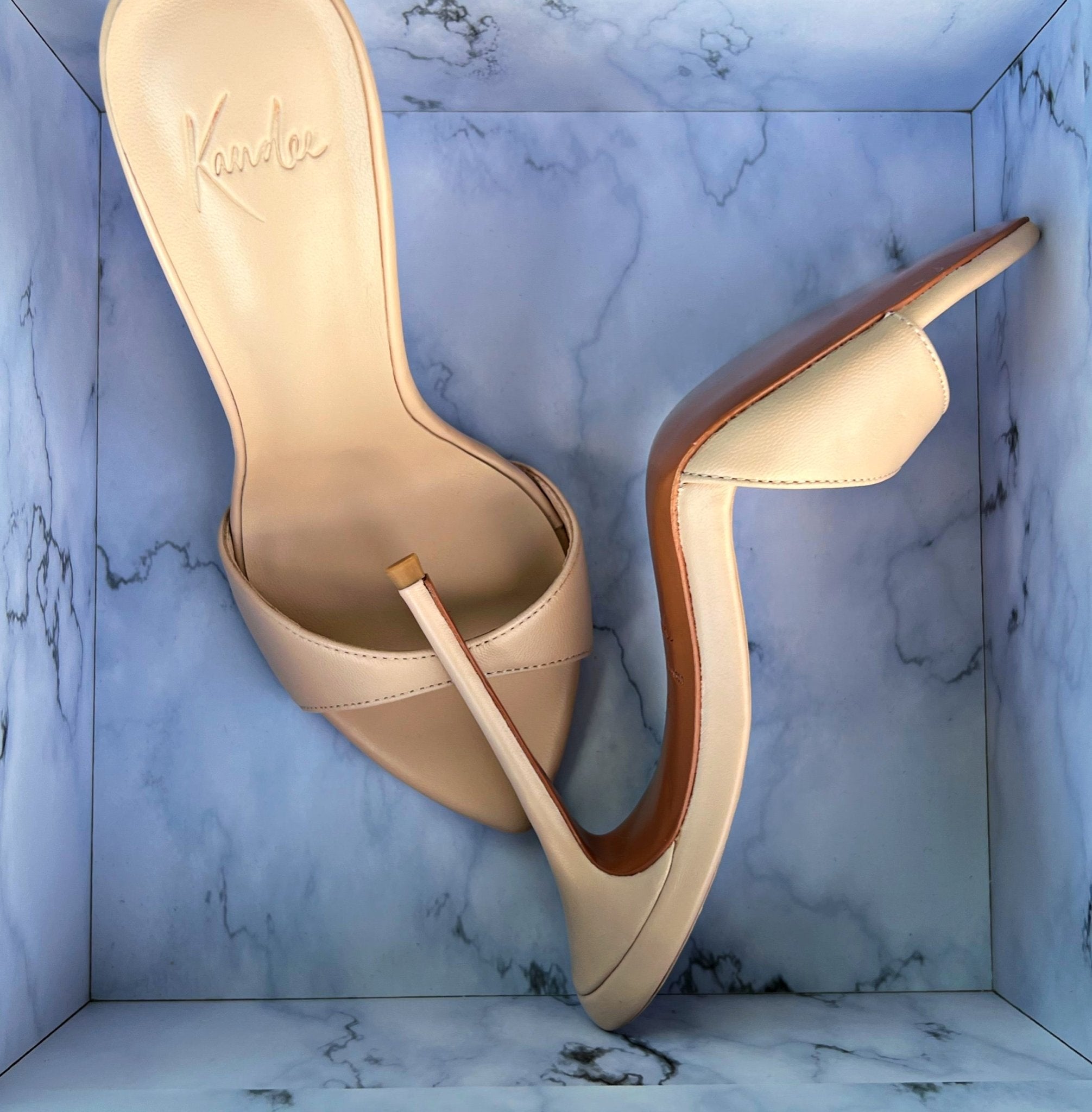 Poudre Leather Mules - Kandee