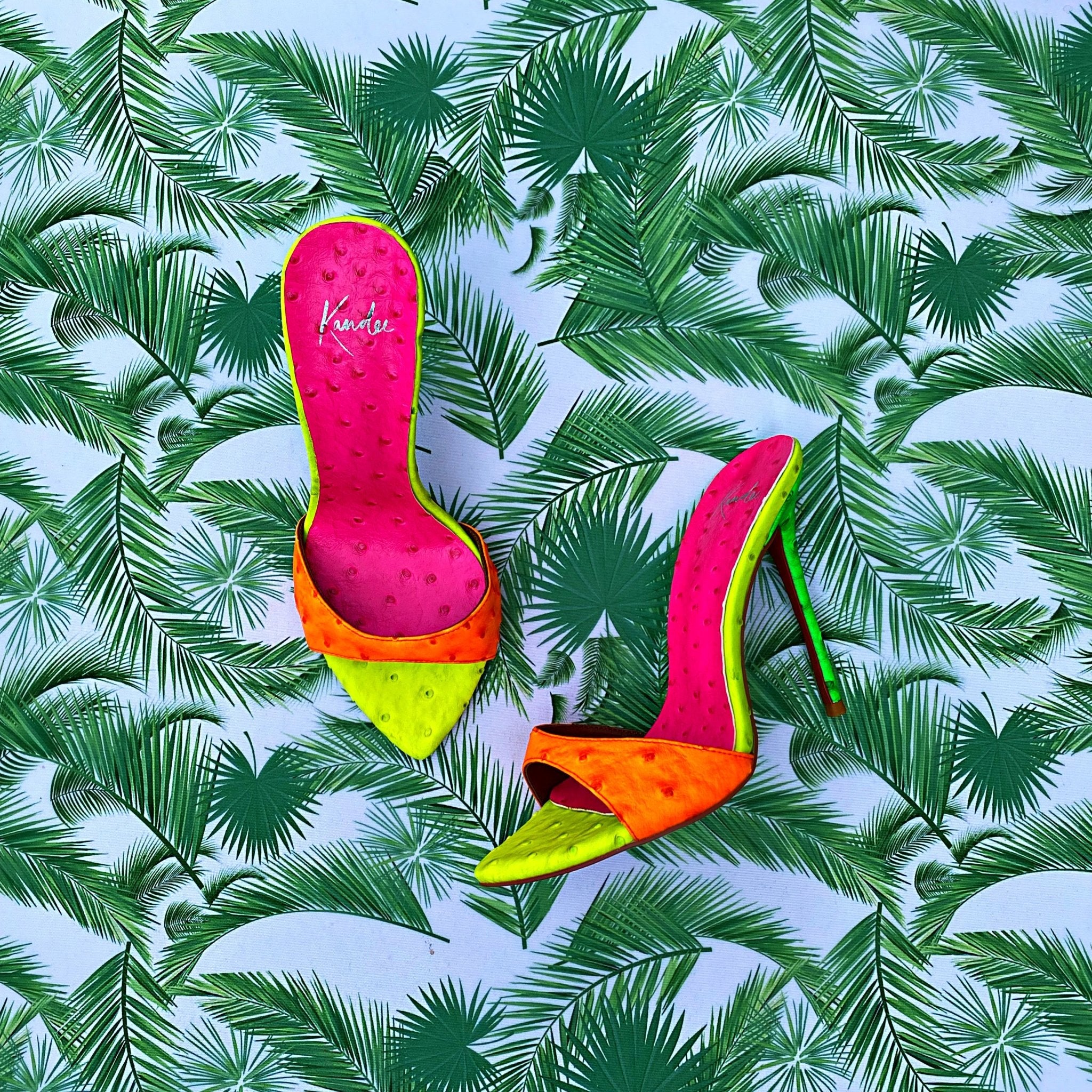Tropical Ostrich Mules - Kandee