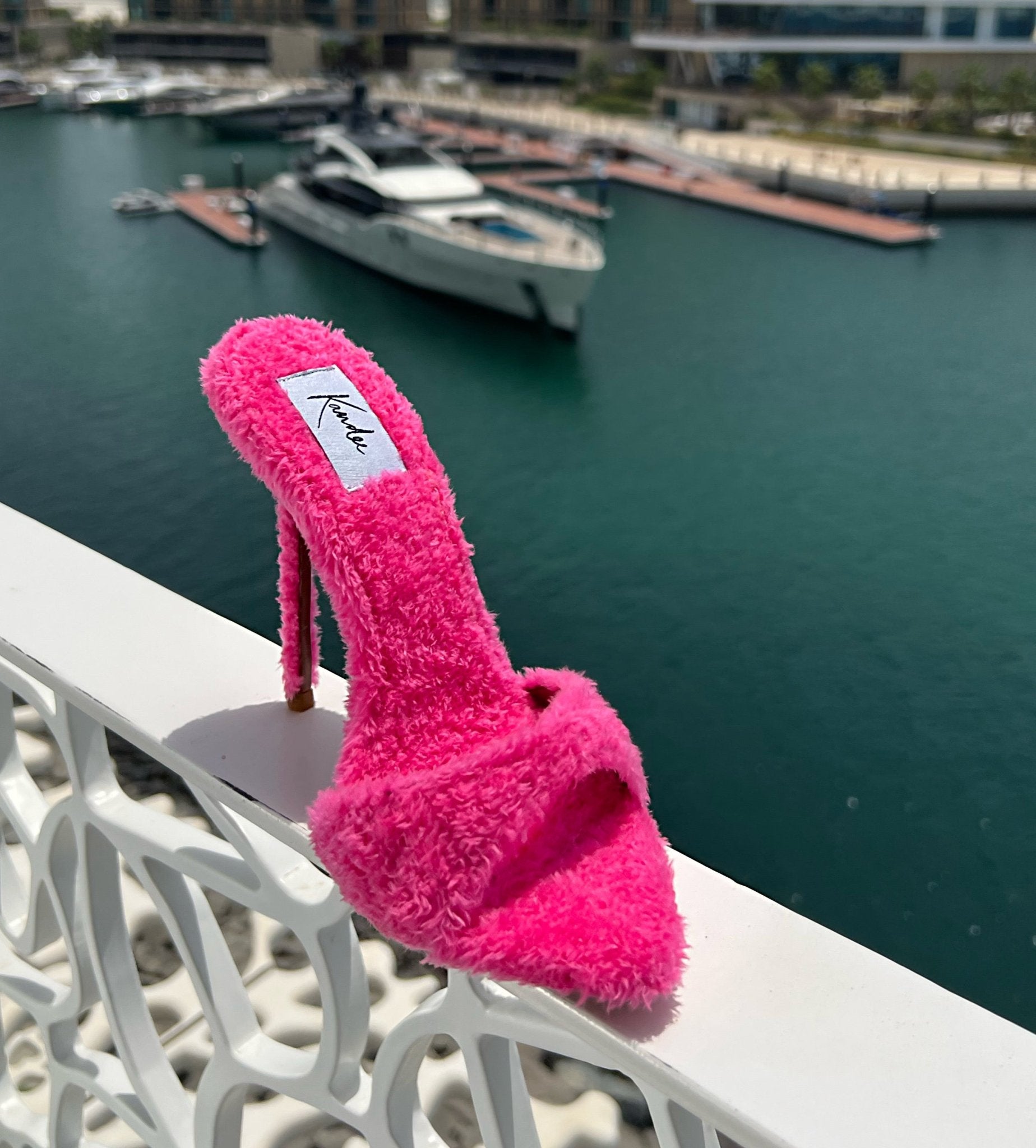 Legally Pink Towelling Mules - Kandee