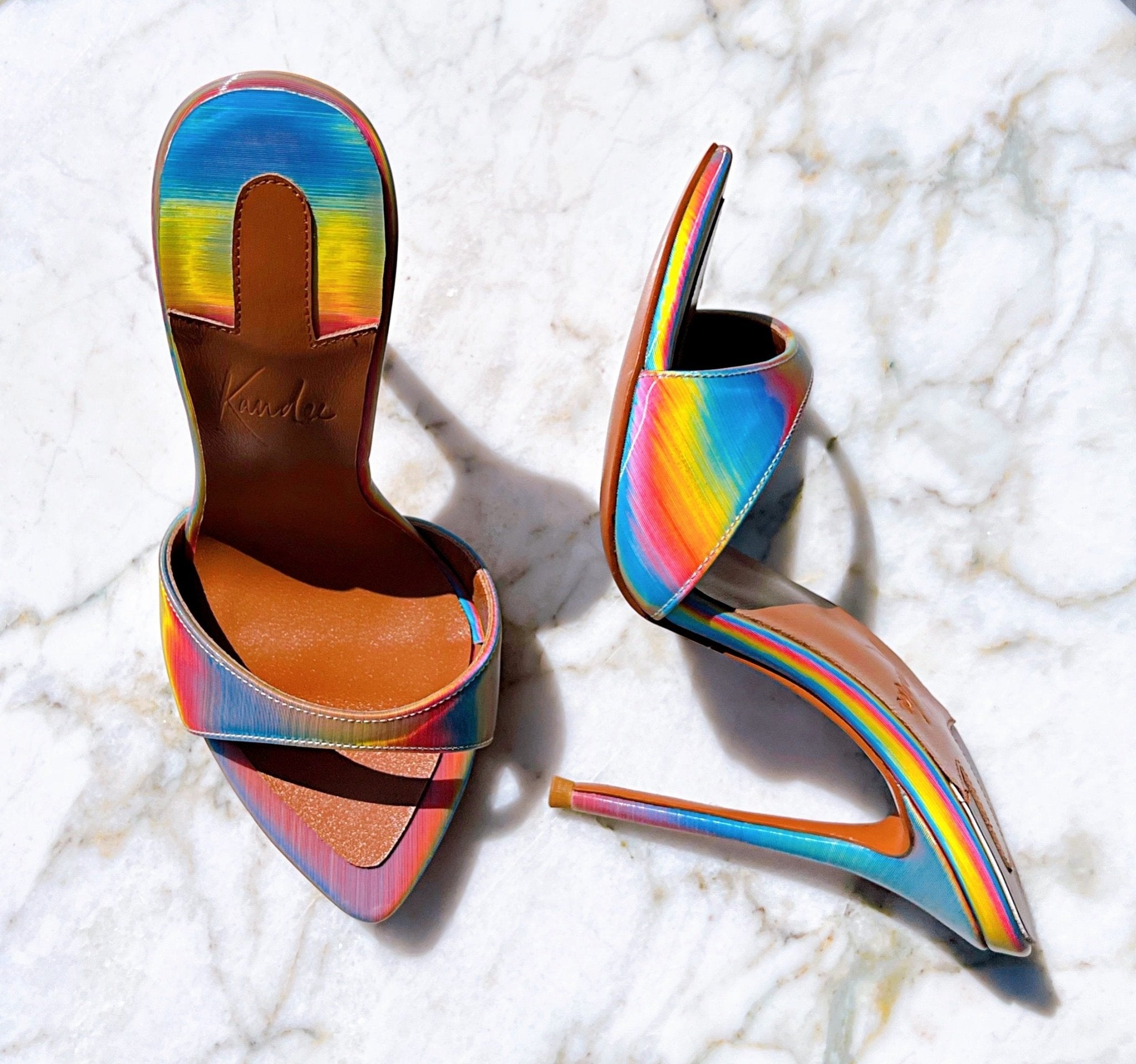 Multicoloured Lollipop Mules - Kandee