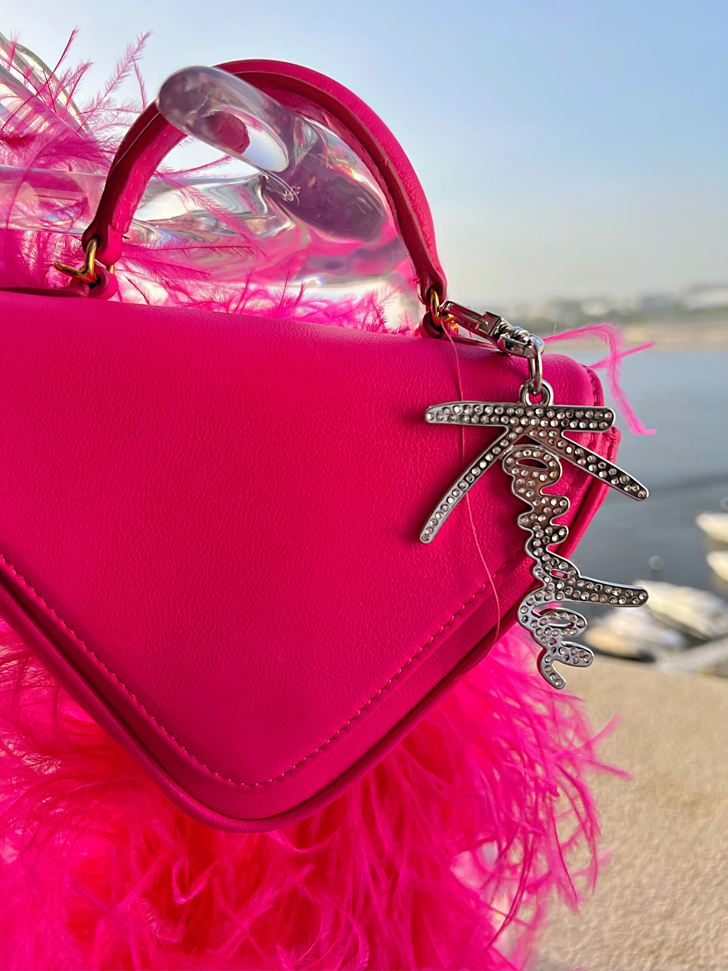 DREAM LIFE HOT PINK OSTRICH FEATHER BAG