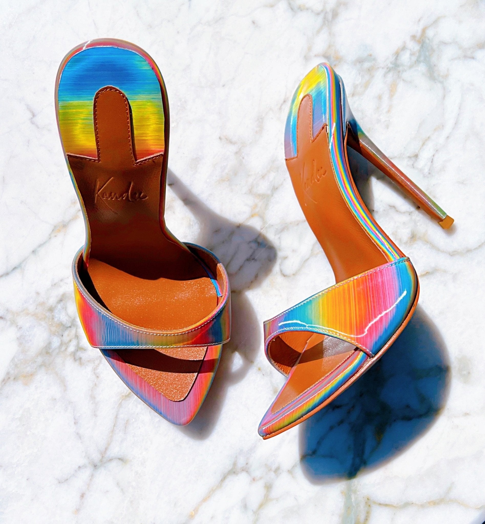 Multicoloured Lollipop Mules - Kandee