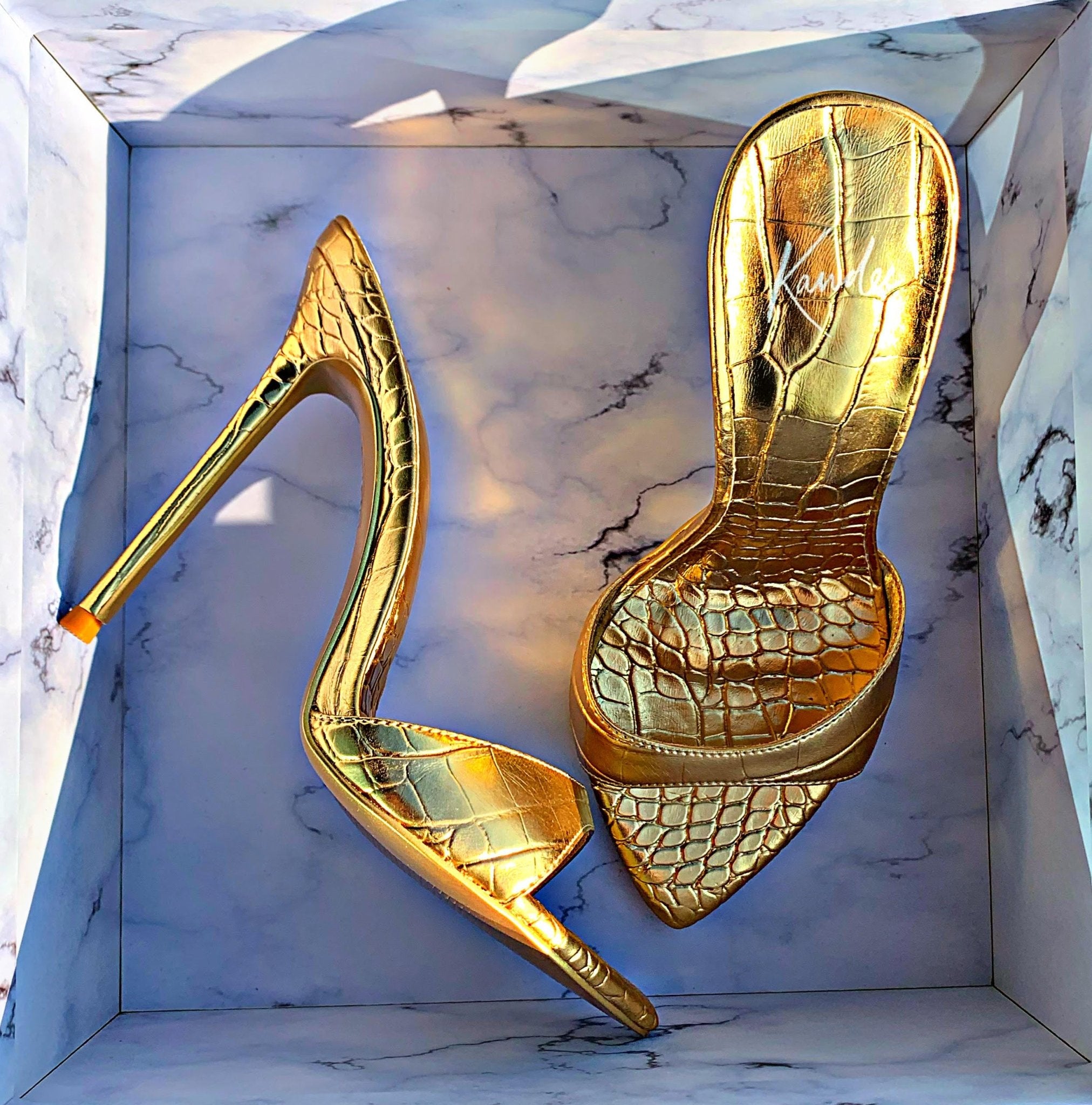 24ct Croc Mules - Kandee